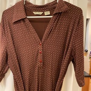 Eddie Bauer vintage print shirt dress M